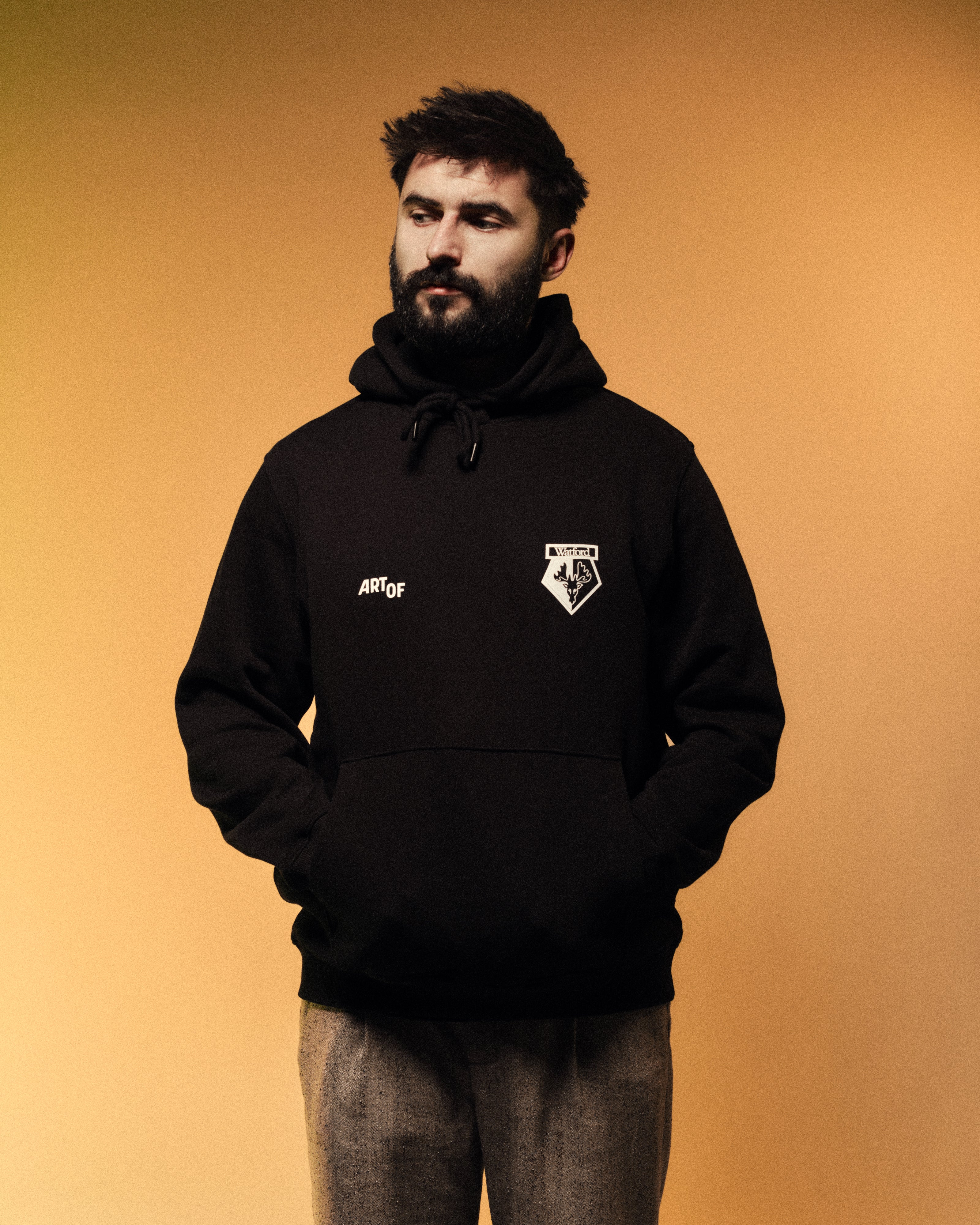ART OF x Watford Heritage Hoodie | WFC Black Printed Football Sweat