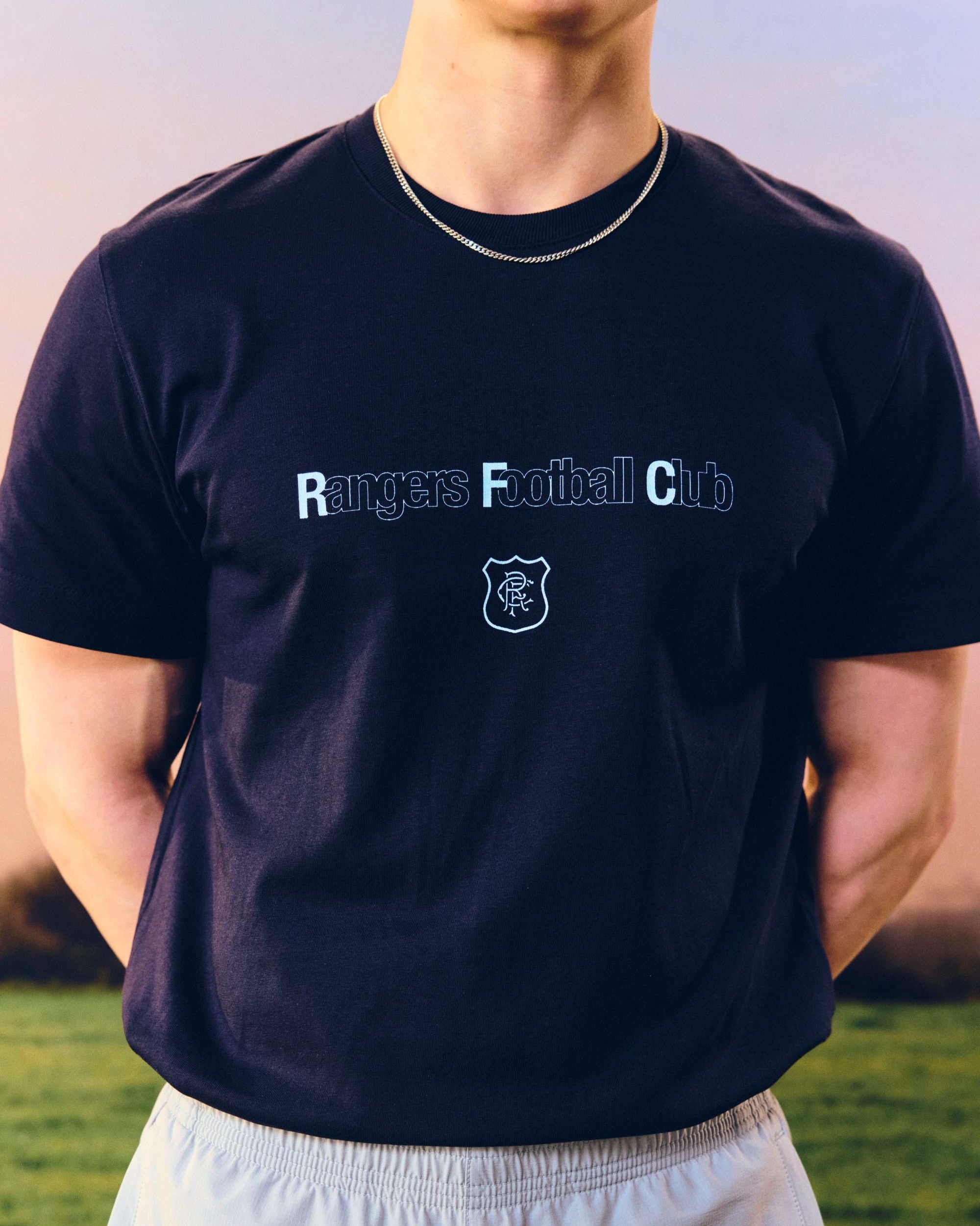 ART OF x Rangers 00s Type Tee | RFC Navy Graphic Football T-shirt