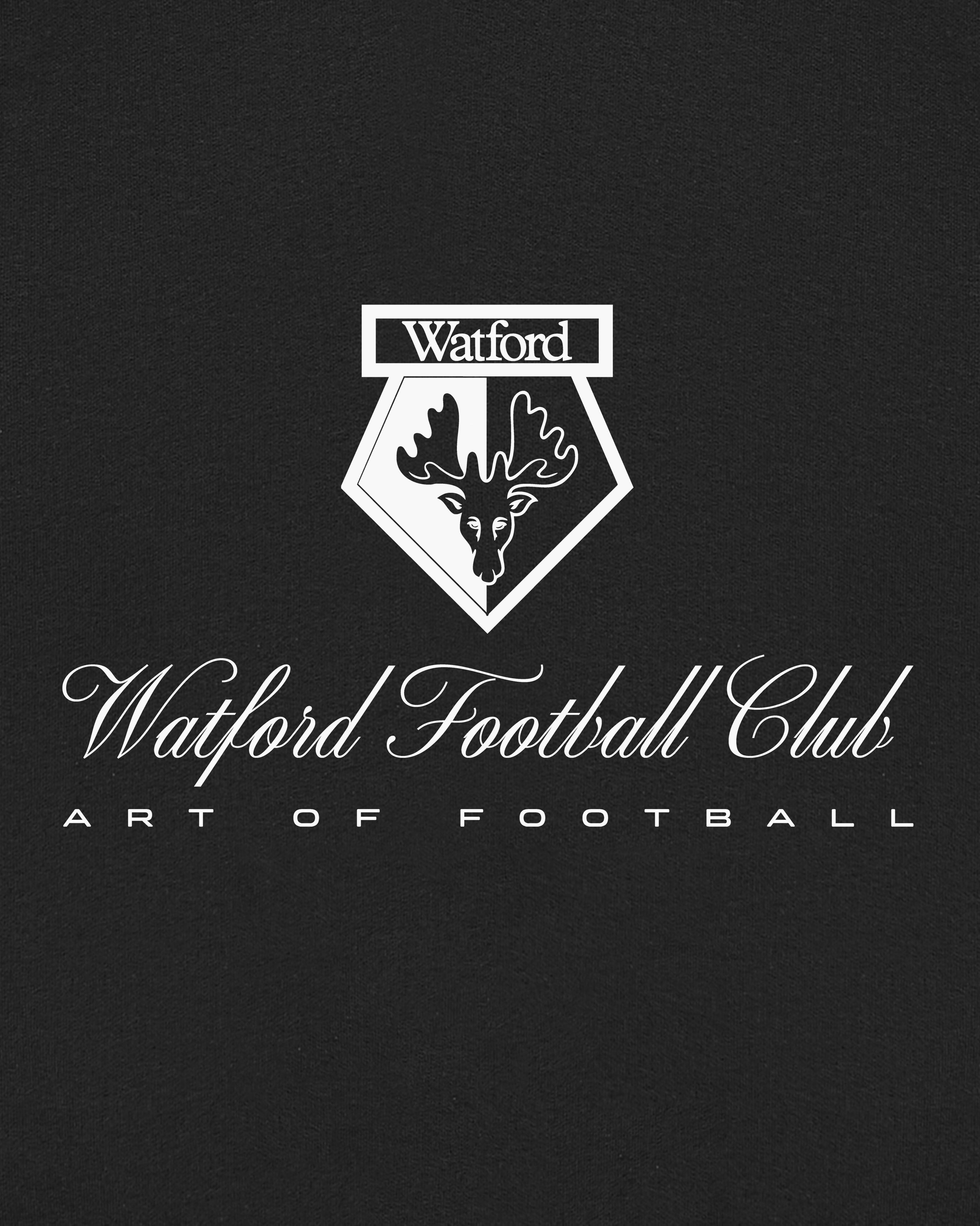 ART OF x Watford Heritage Hoodie | WFC Black Printed Football Sweat