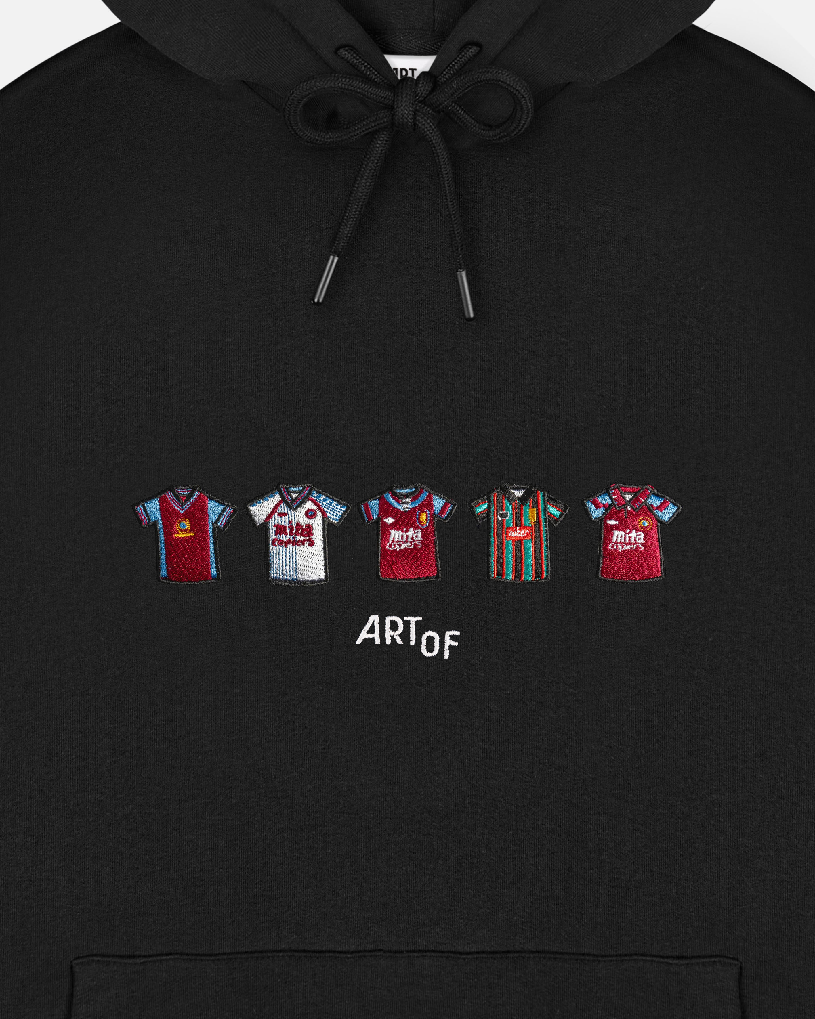ART OF x AVFC Embroidered Classics Black Hoodie | Shop Football