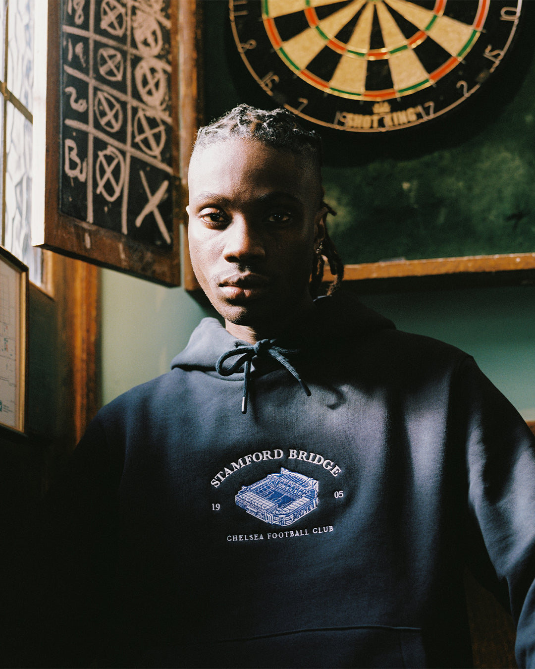 ART OF Chelsea Stadium Hoodie | Navy Embroidered Football Sweat