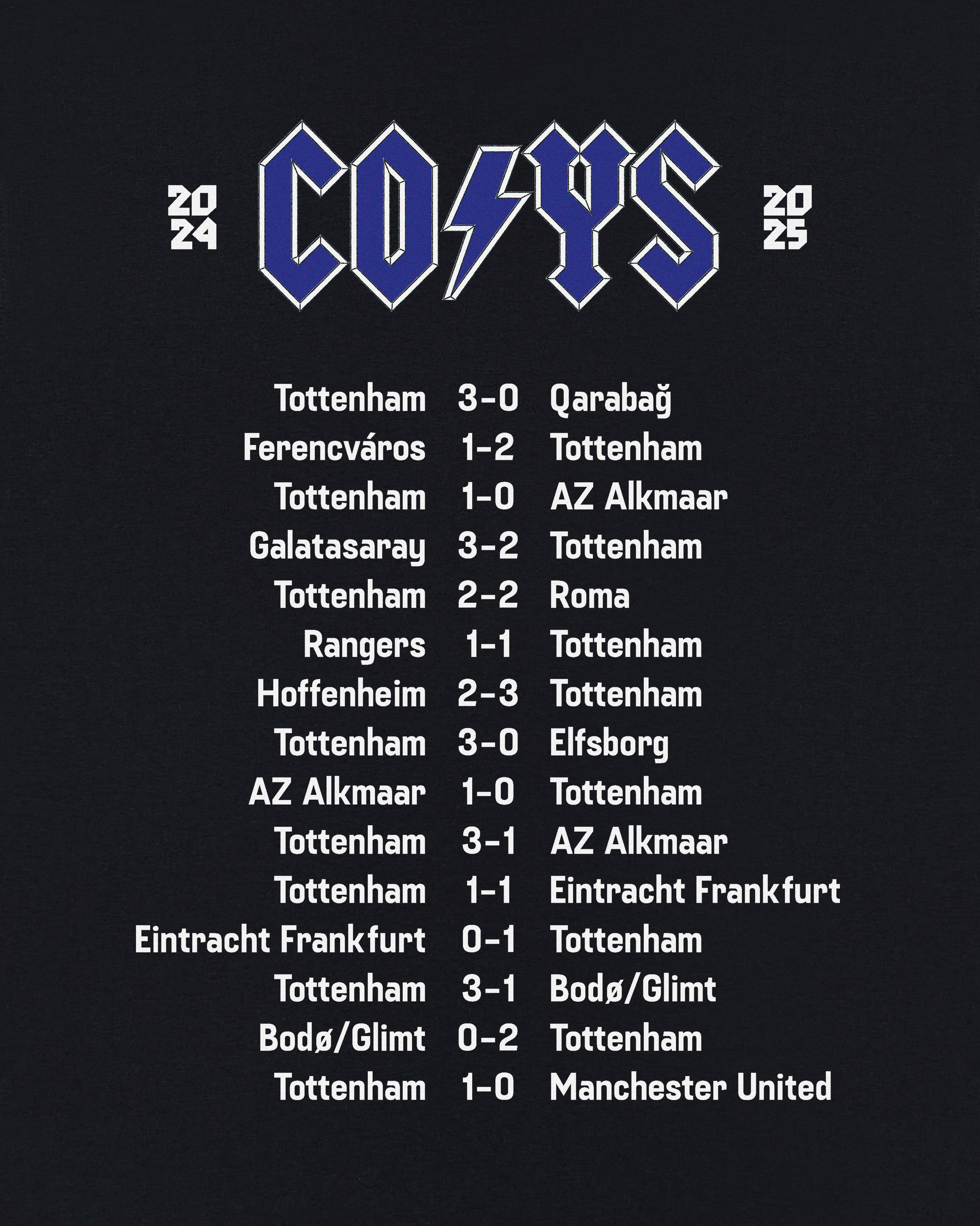 ART OF Spurs COYS European Tour 24-25 | Black Graphic Football T-shirt