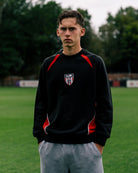 ART OF Sunderland Black Panelled Sweat | SAFC Embroidered Football Top