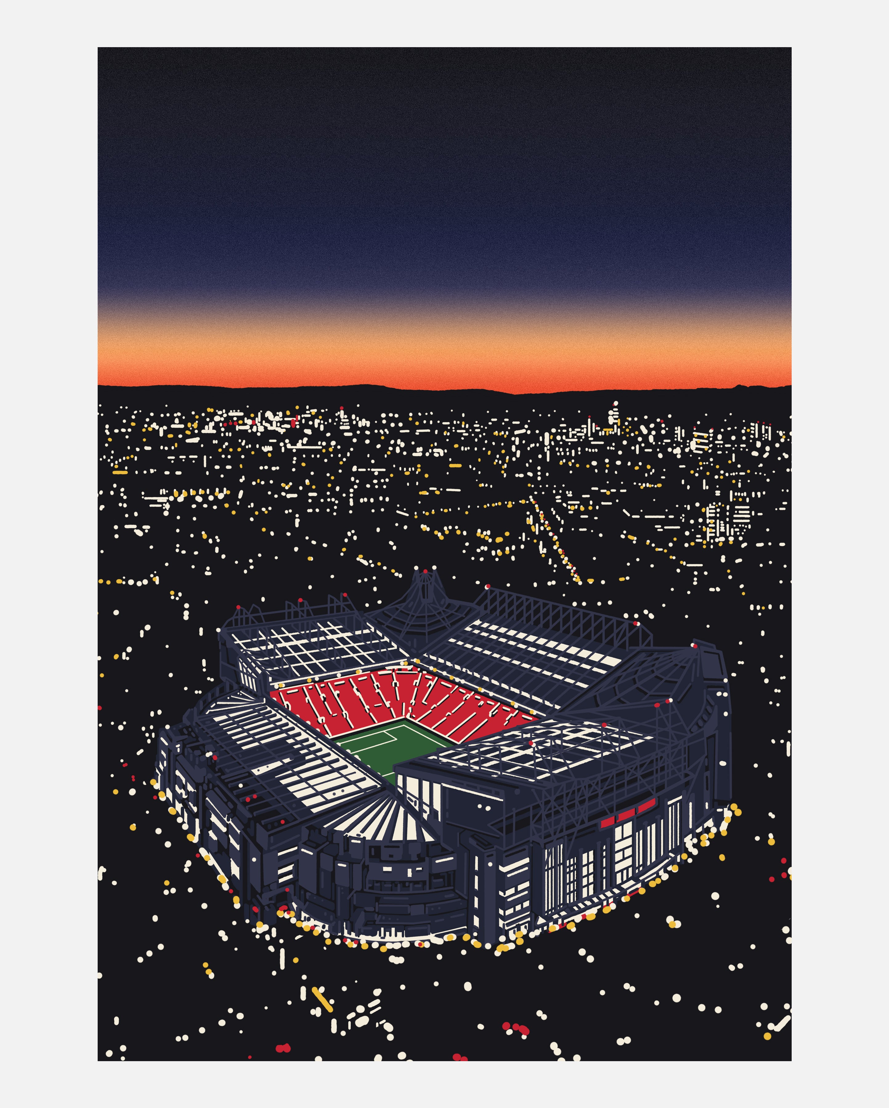 ART OF United Under The Lights Framed Print | MUFC Football Wall Art