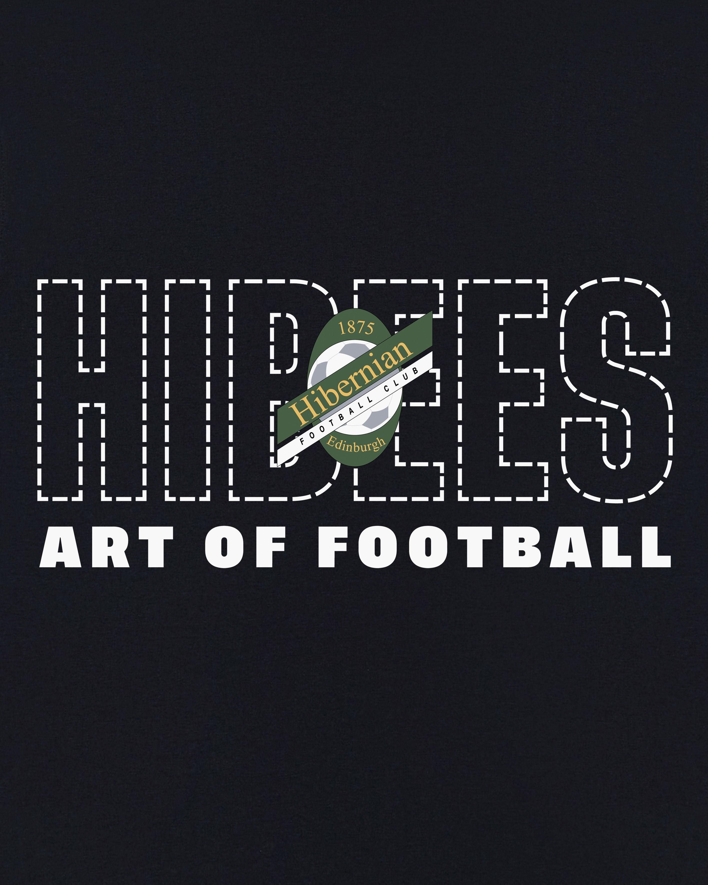 ART OF x Hibernian 90s Tee | Hibs Black Graphic Football T-shirt