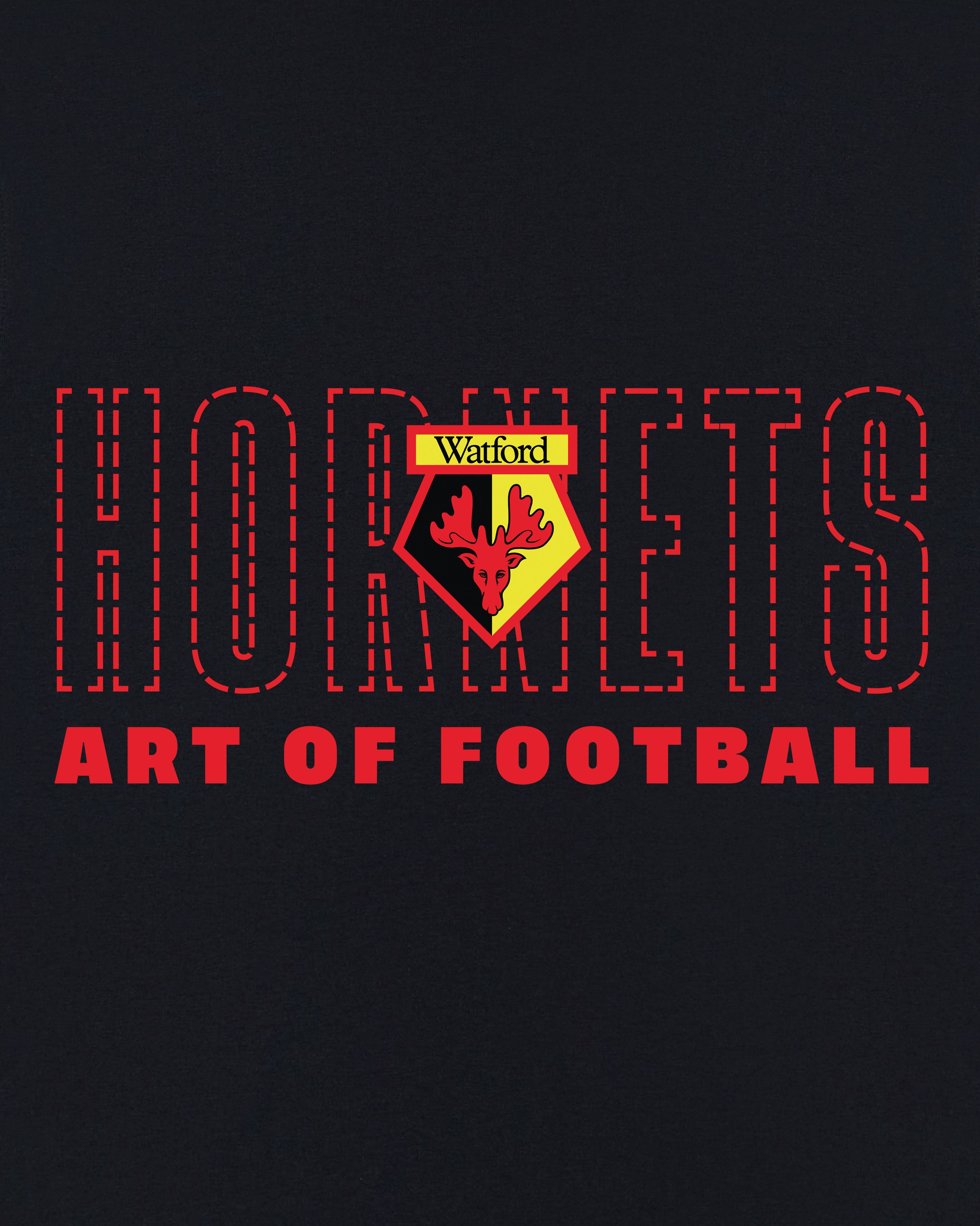 ART OF x Watford 90s Tee | WFC Black Graphic Football T-shirt