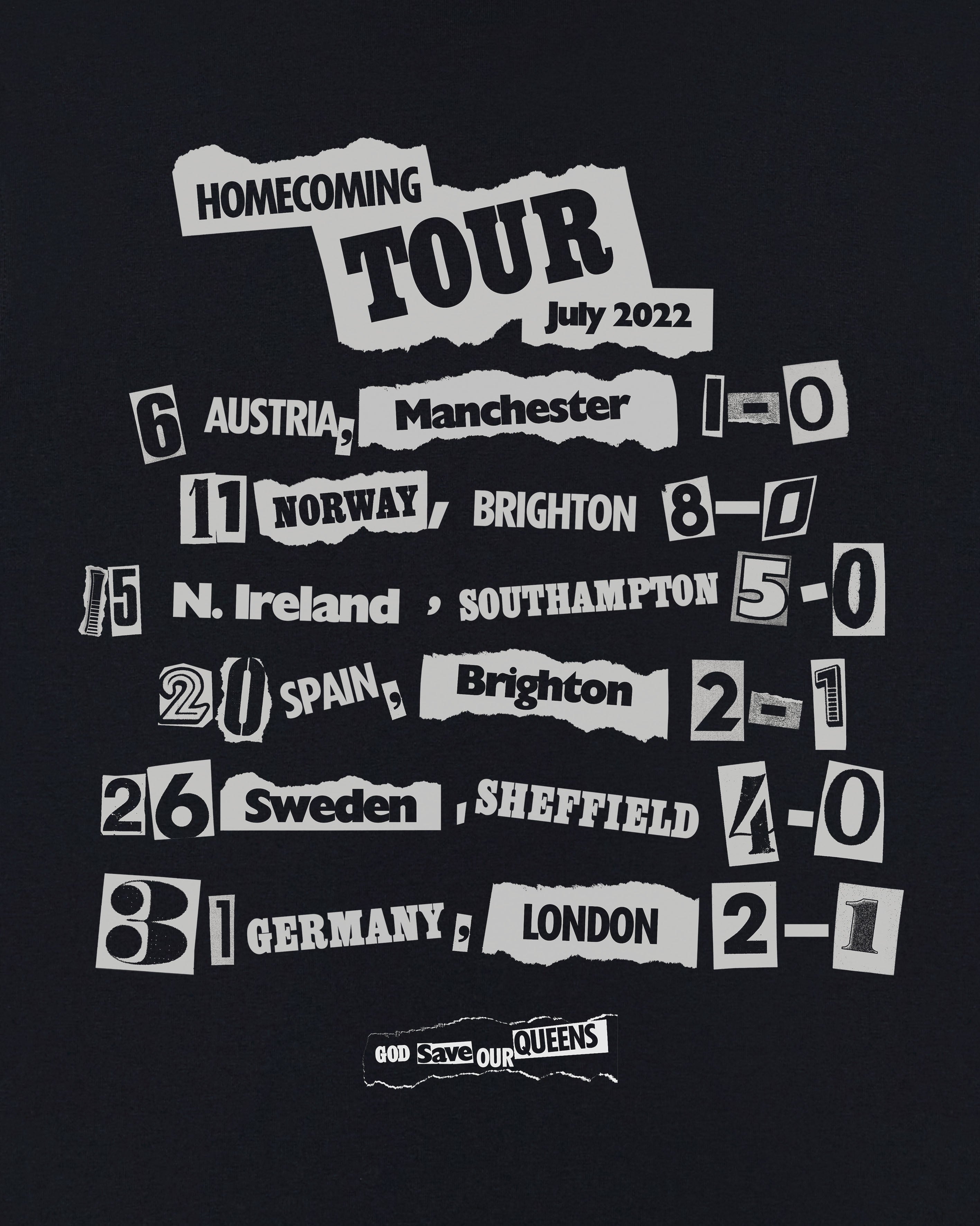 ART OF God Save Our Queens Tee | Black Women's Football T-shirt