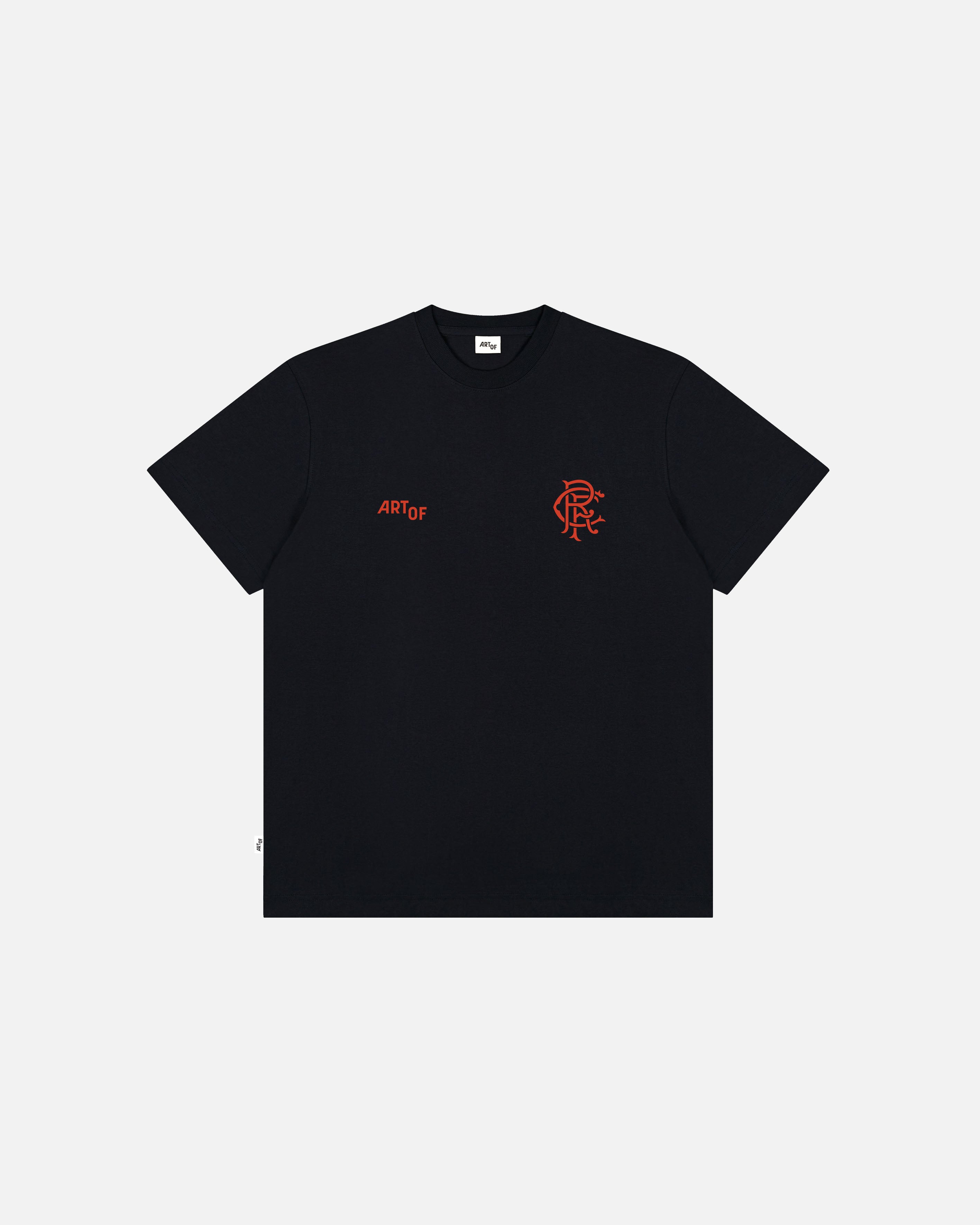 ART OF x Rangers 1872 Tee | RFC Black Graphic Football T-shirt