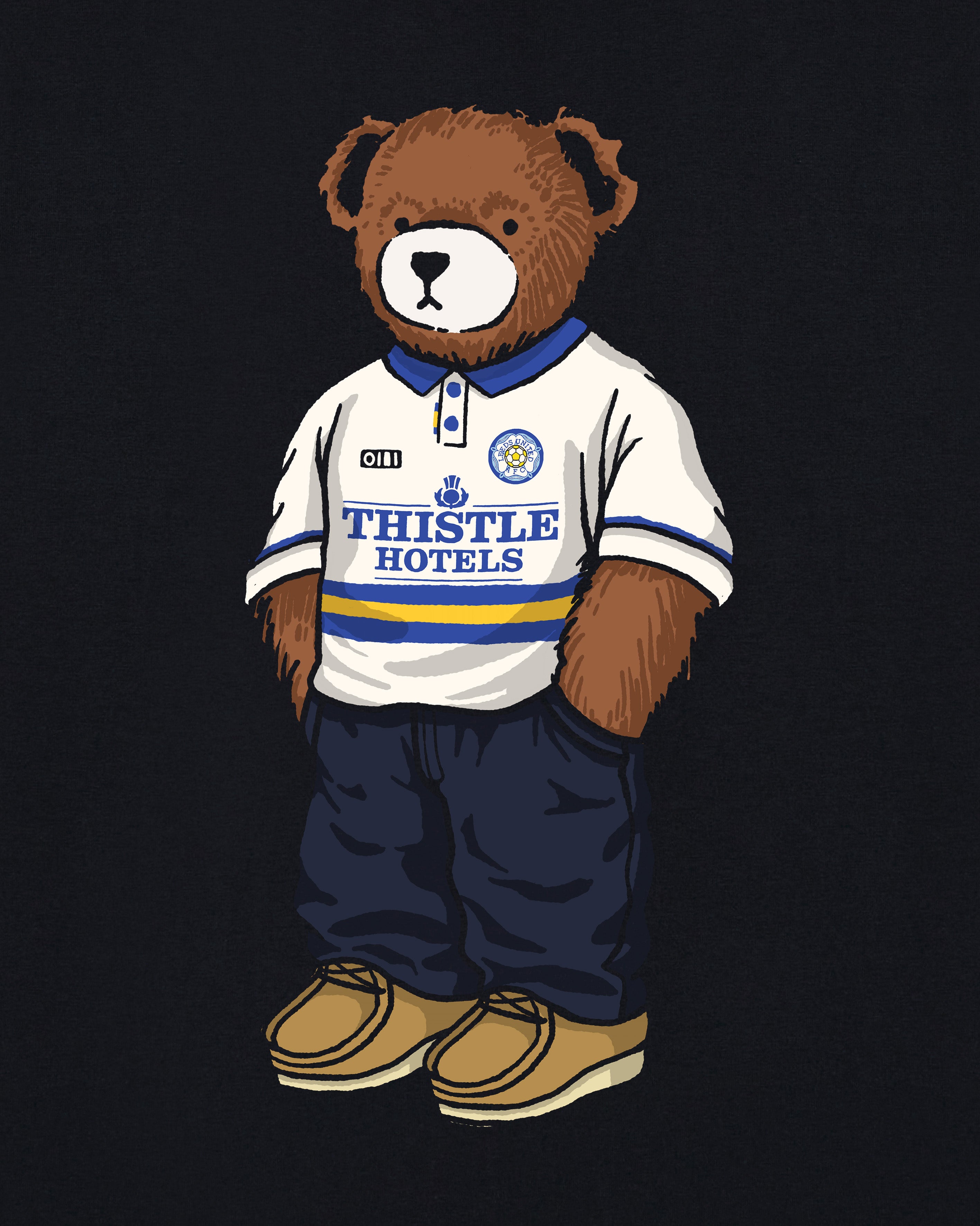 ART OF Leeds United Home Pickles | LUFC Black Graphic Football T-shirt