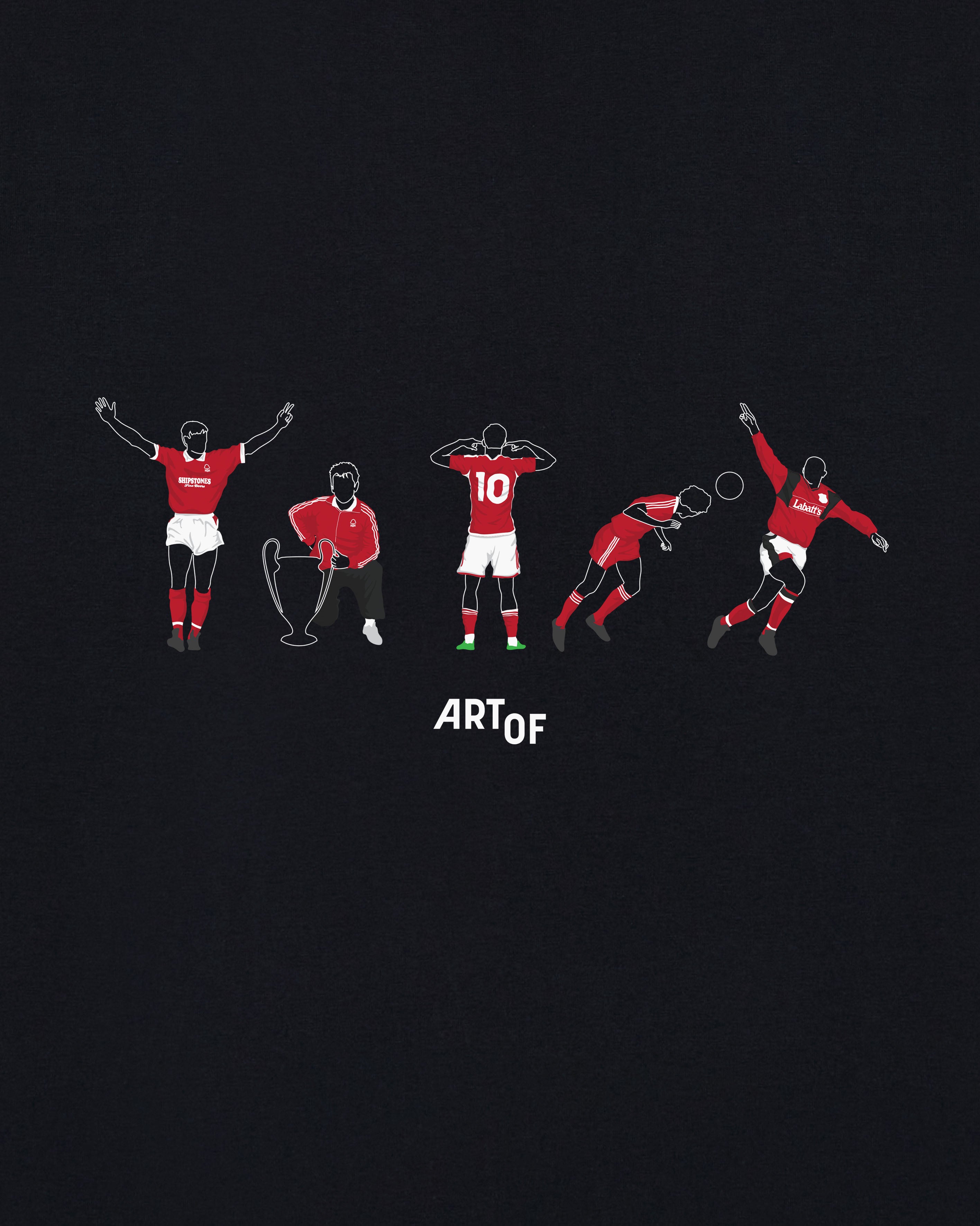 ART OF Forest Printed Icons Tee | NFFC Black Graphic Football T-shirt