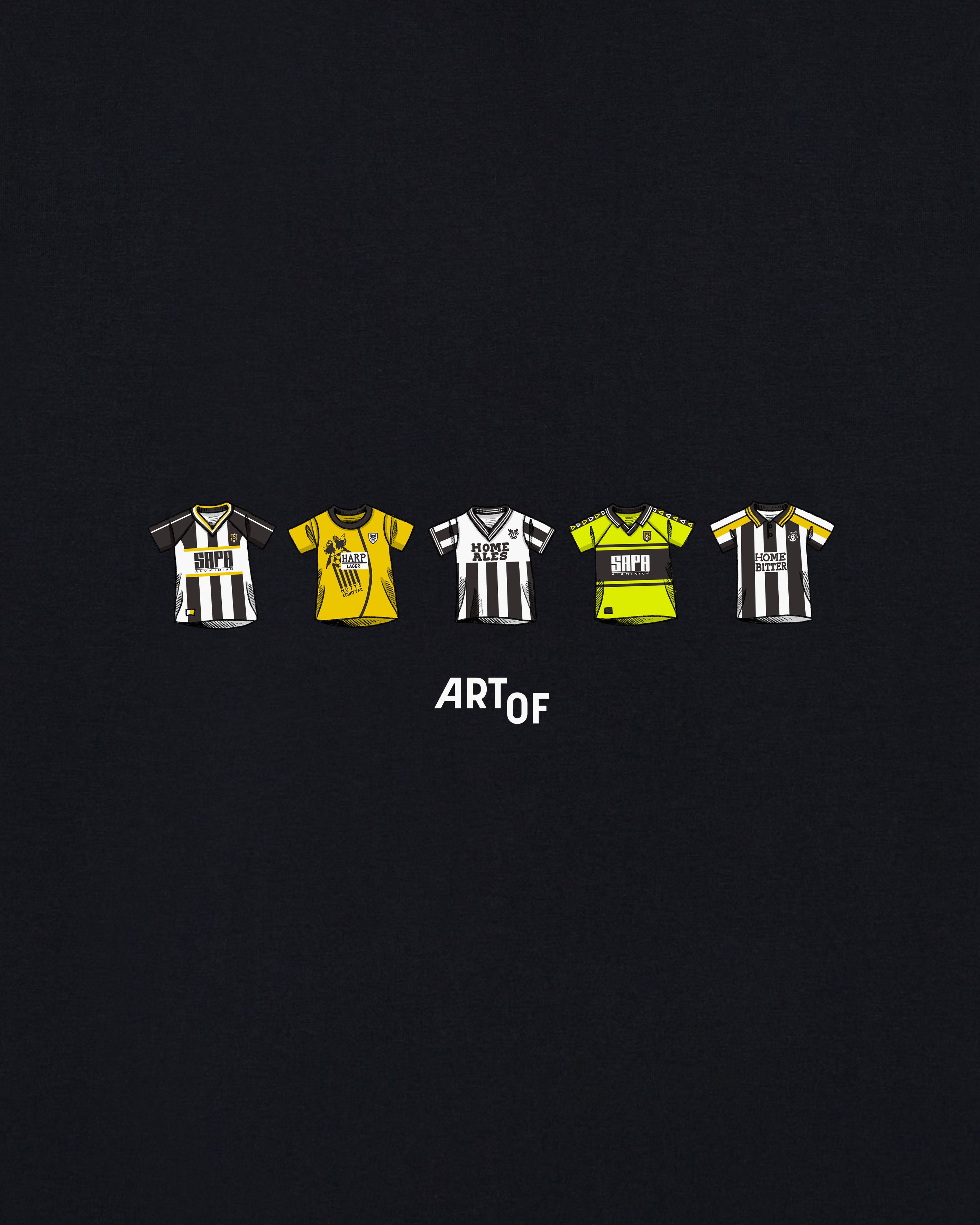 ART OF Notts County Classics Tee | NCFC Black Graphic Football T-shirt