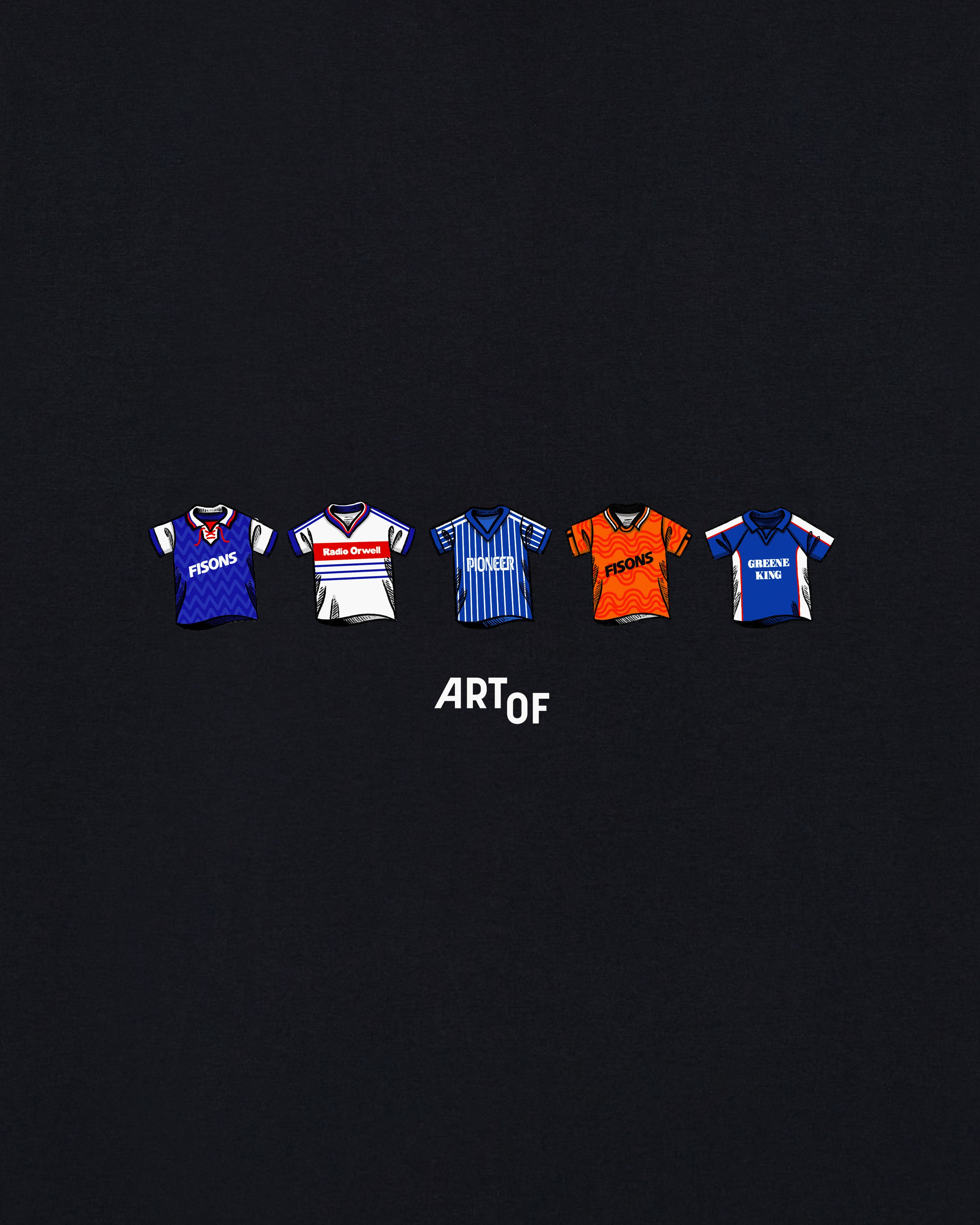 ART OF Ipswich Town Classics Tee | ITFC Black Graphic Football T-shirt