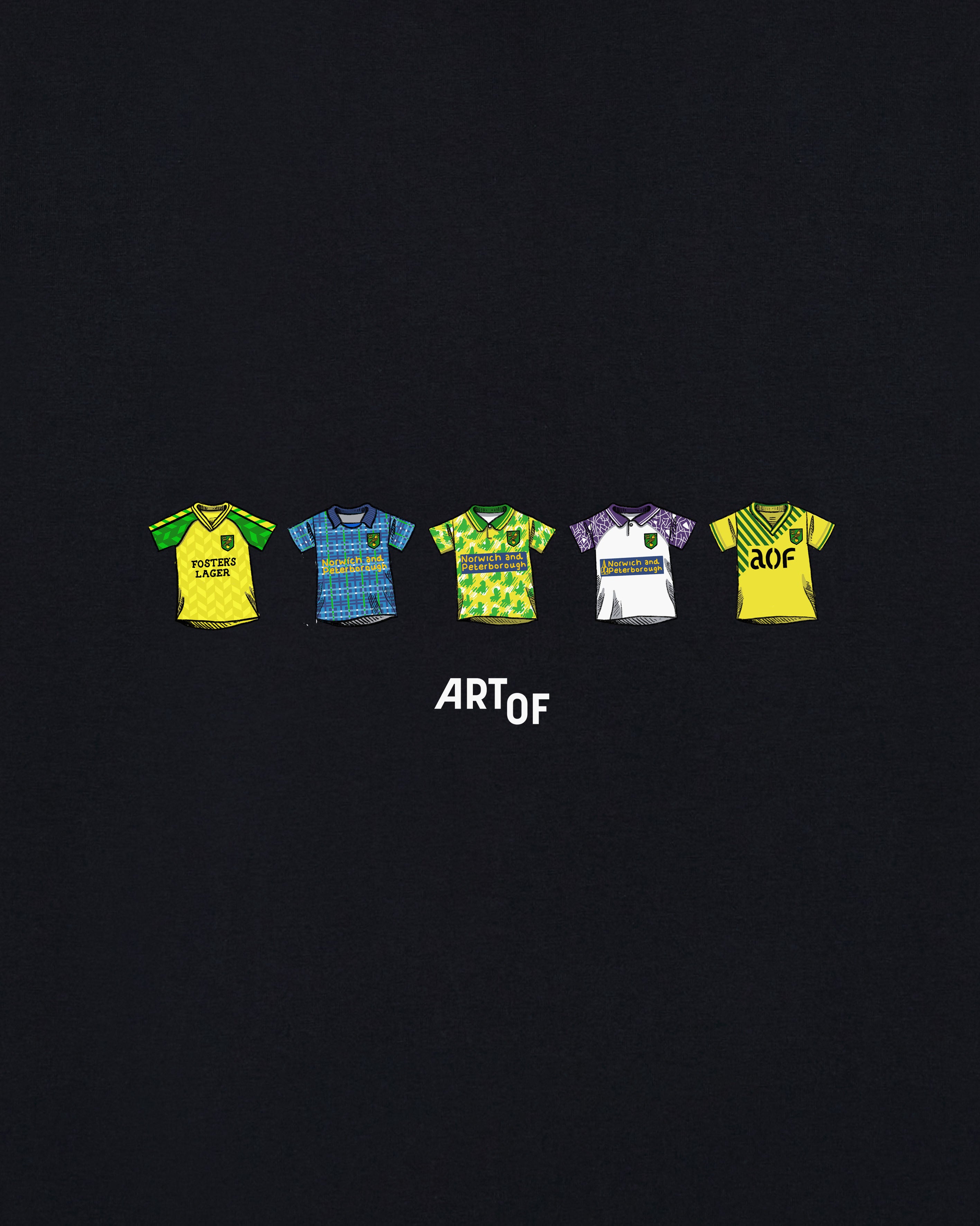 ART OF Norwich Classics Tee | NCFC Black Graphic Football T-shirt