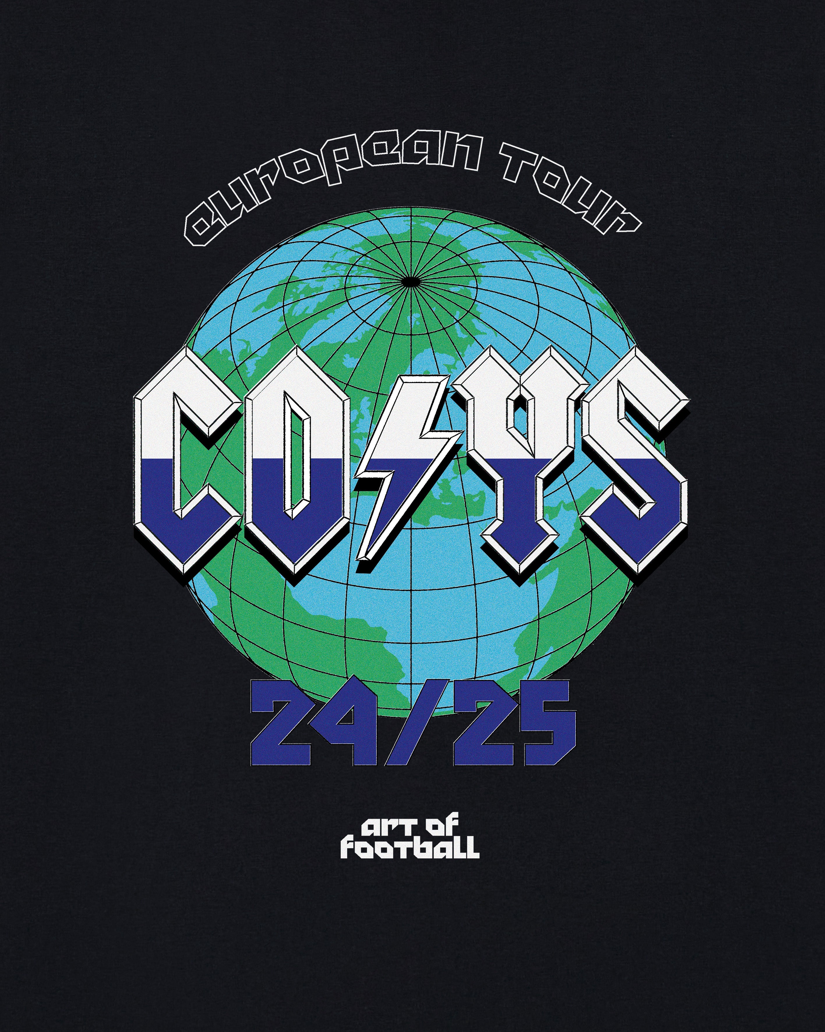 ART OF Spurs COYS European Tour 24-25 | Black Graphic Football T-shirt