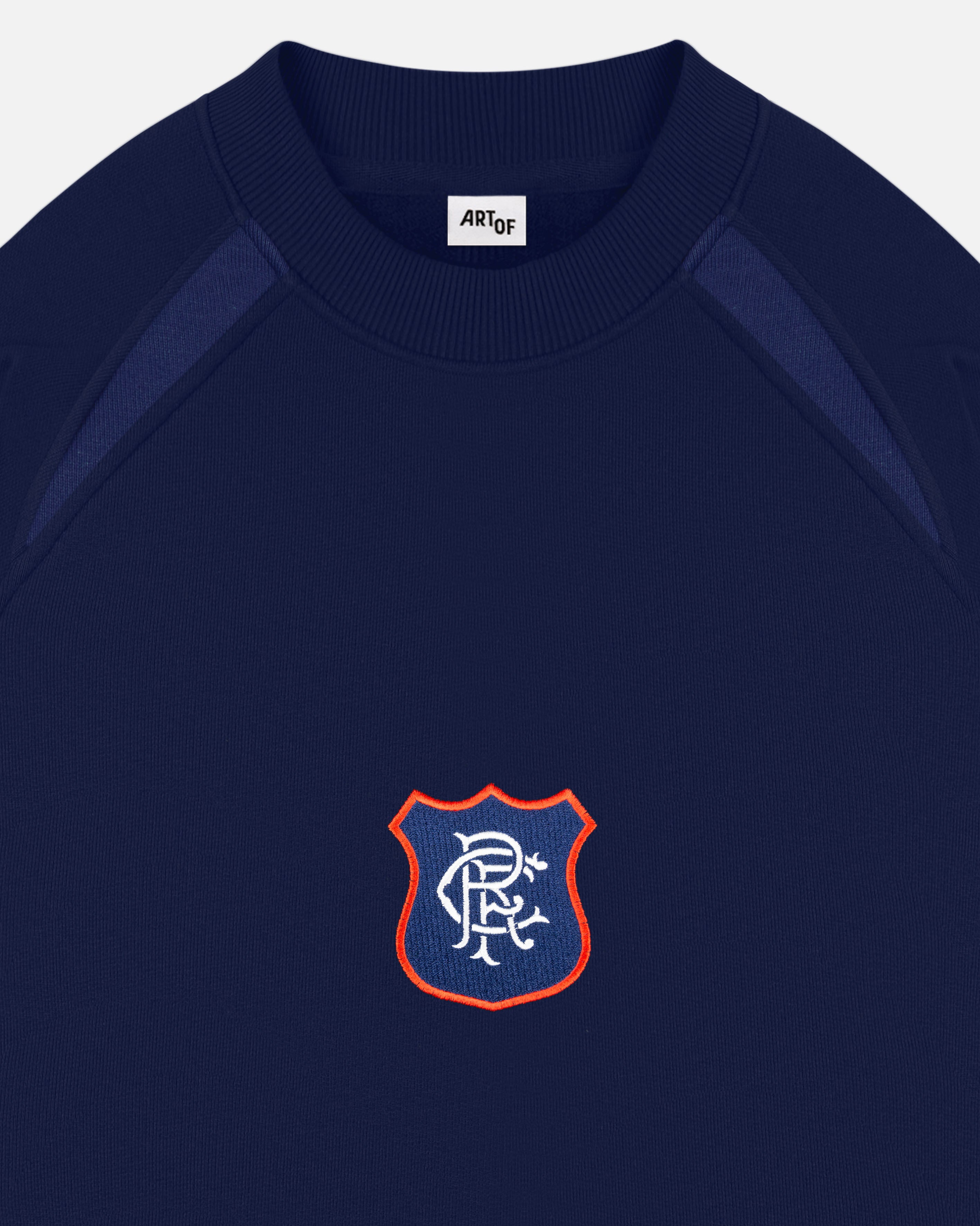 ART OF x Rangers Black Panelled Sweat | RFC Embroidered Football Merch
