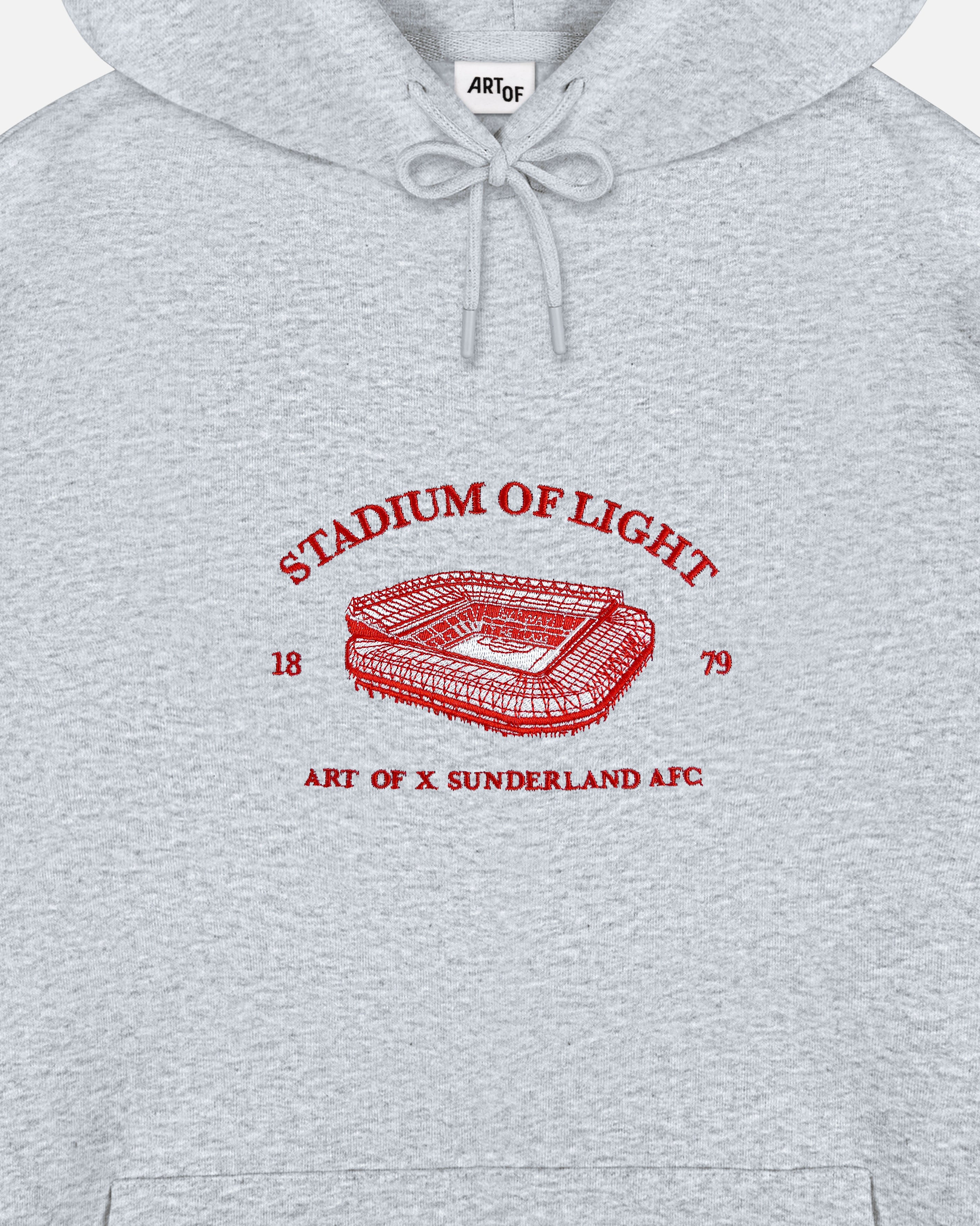 ART OF x Sunderland Stadium Hoodie | Grey Embroidered Football Sweat