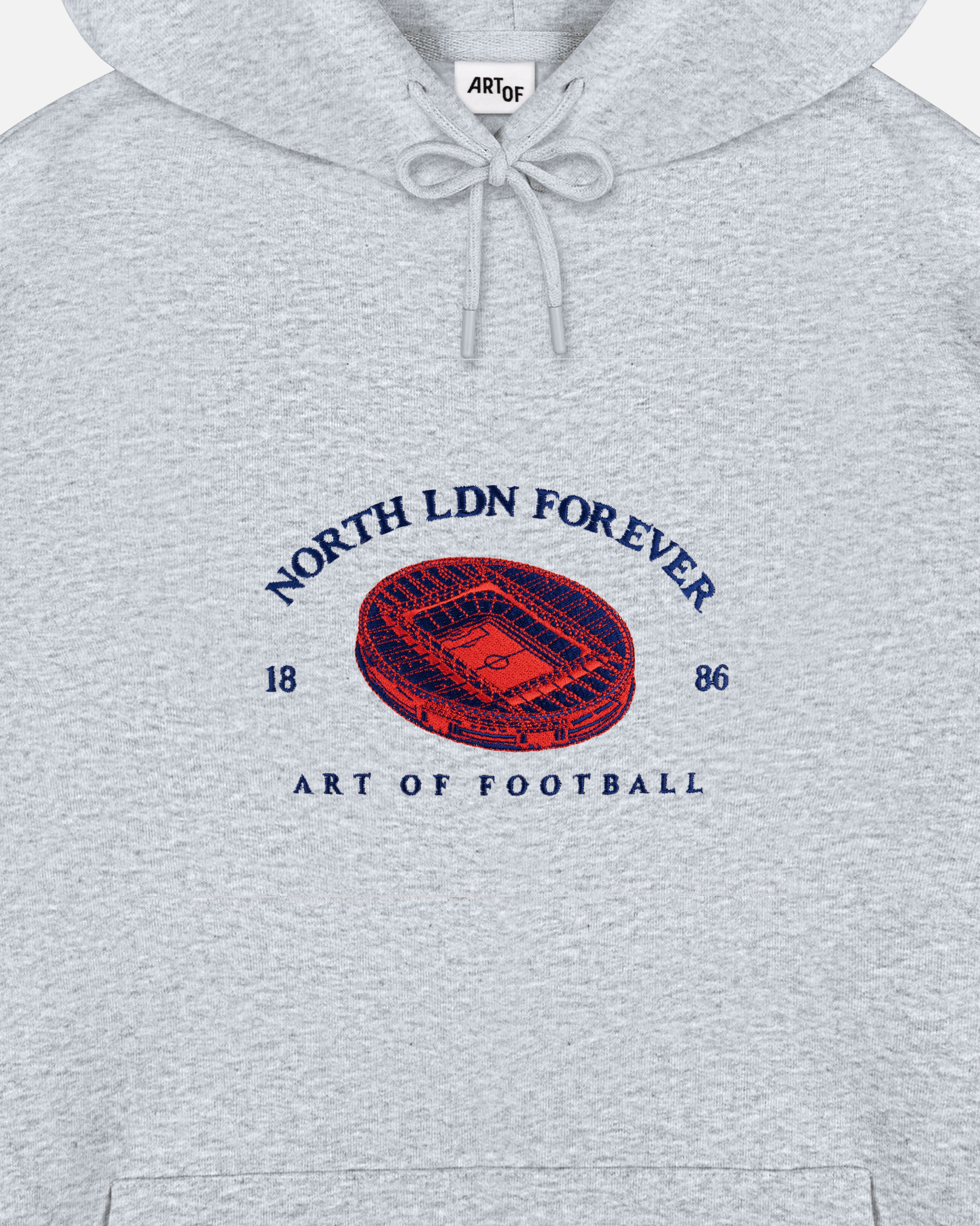 ART OF AFC Stadium Hoodie | Grey Embroidered Football Sweat