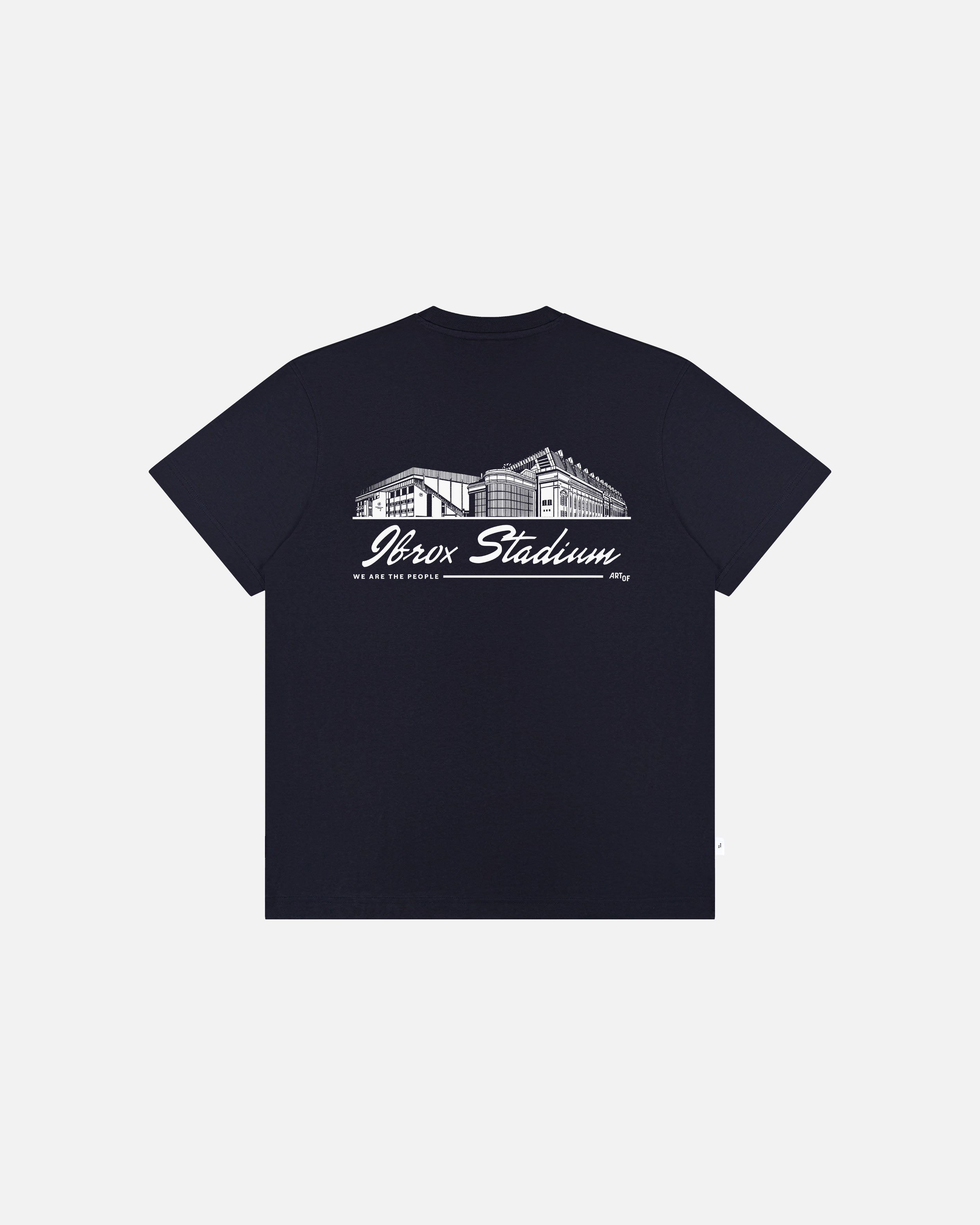 ART OF Rangers Ibrox Stadium Tee | RFC Navy Graphic Football T-shirt