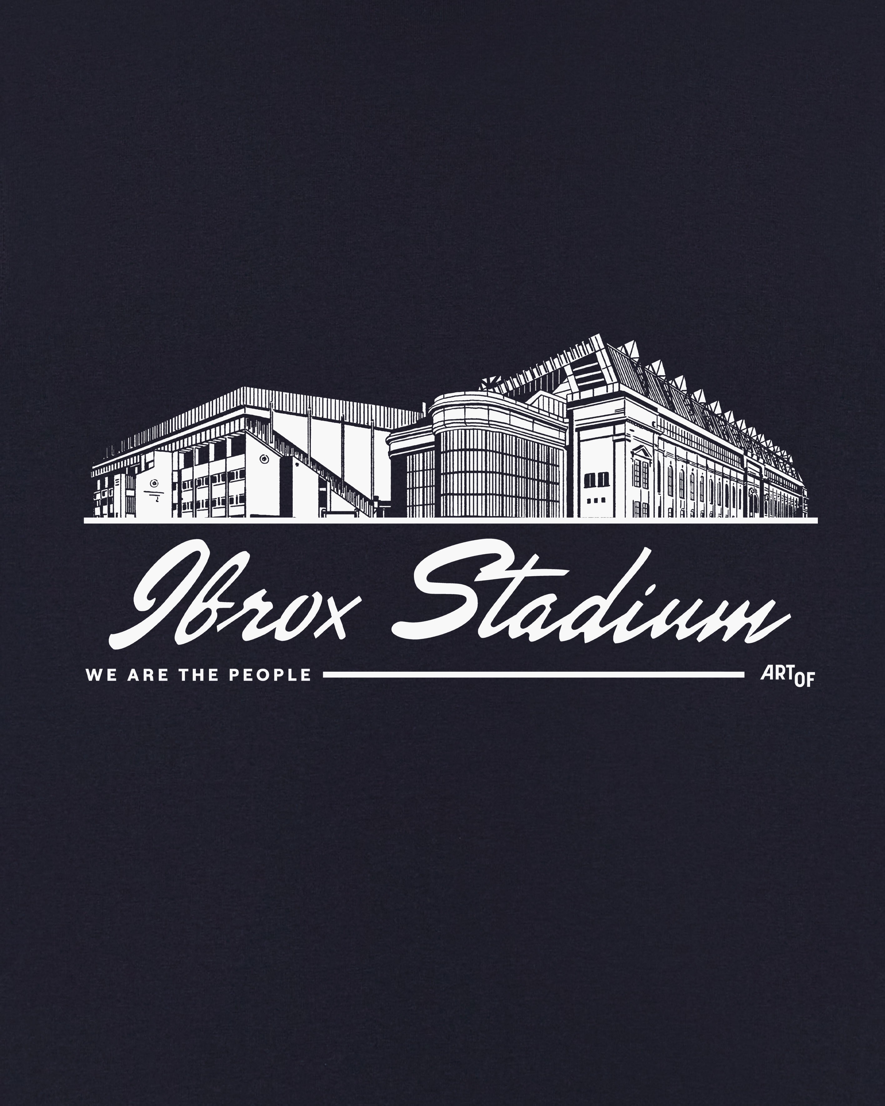 ART OF Rangers Ibrox Stadium Tee | RFC Navy Graphic Football T-shirt