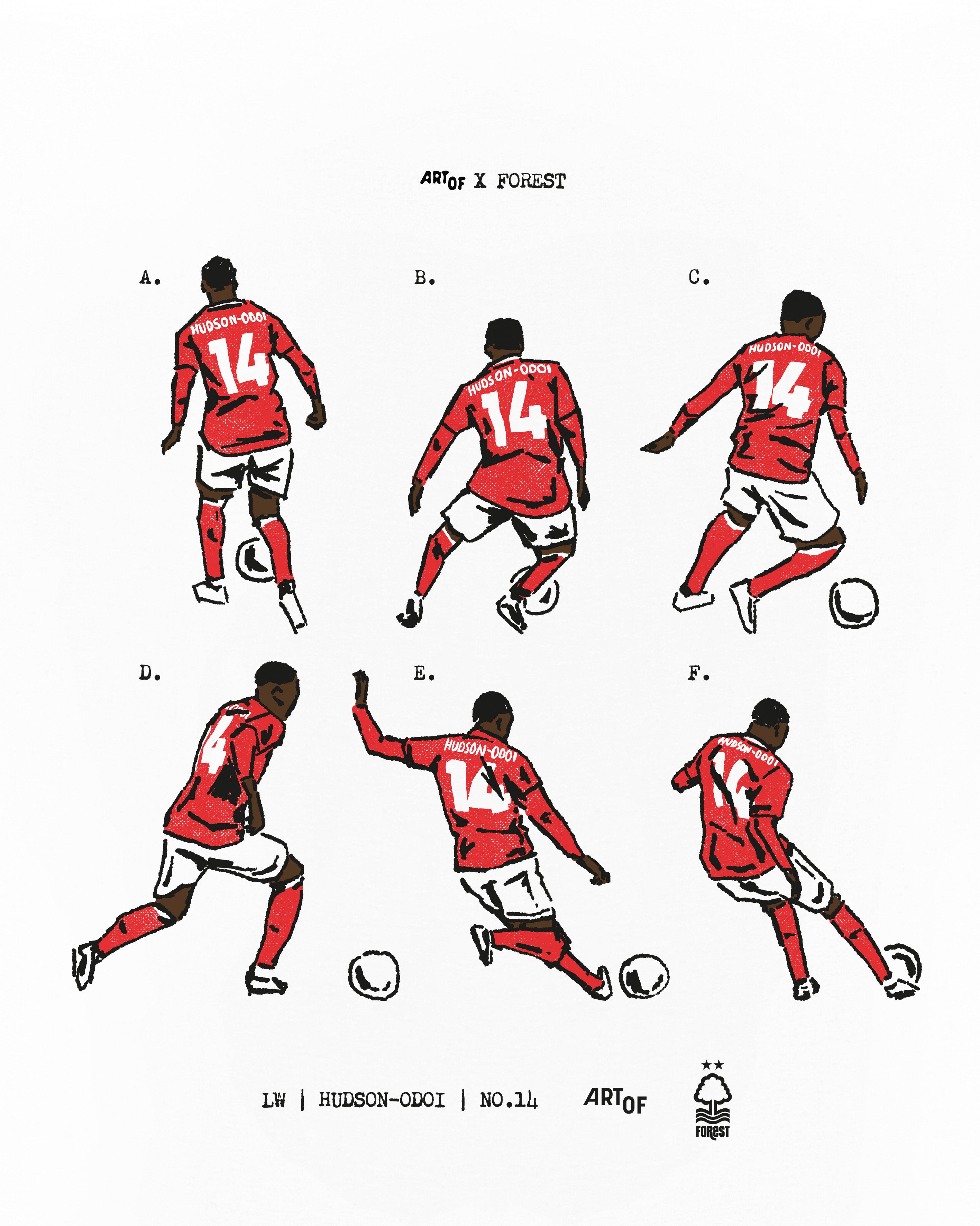 ART OF Forest Trademark CHO Red | NFFC White Graphic Football T-shirt