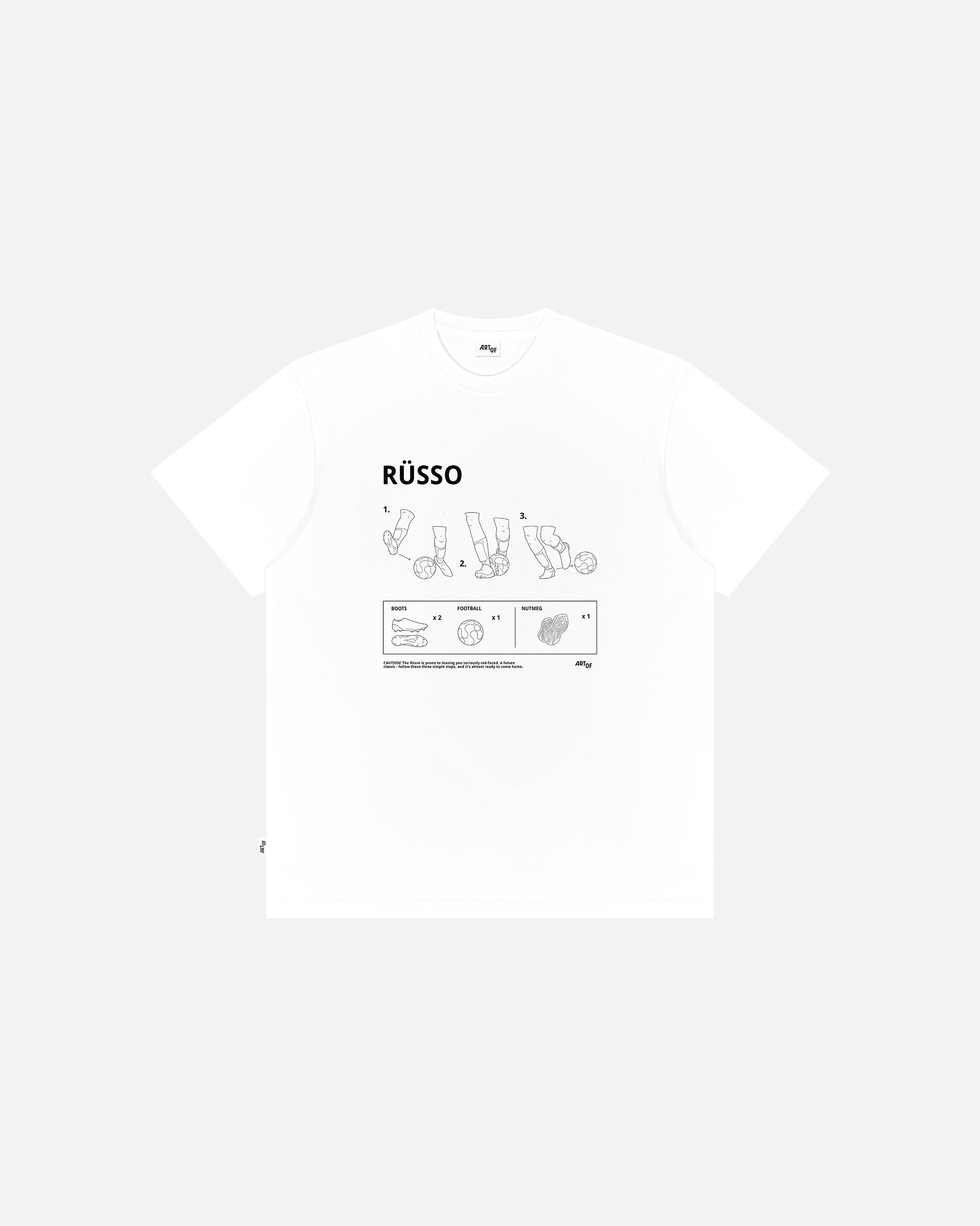 ART OF Rüsso Tee | White Graphic Women's Football T-shirt
