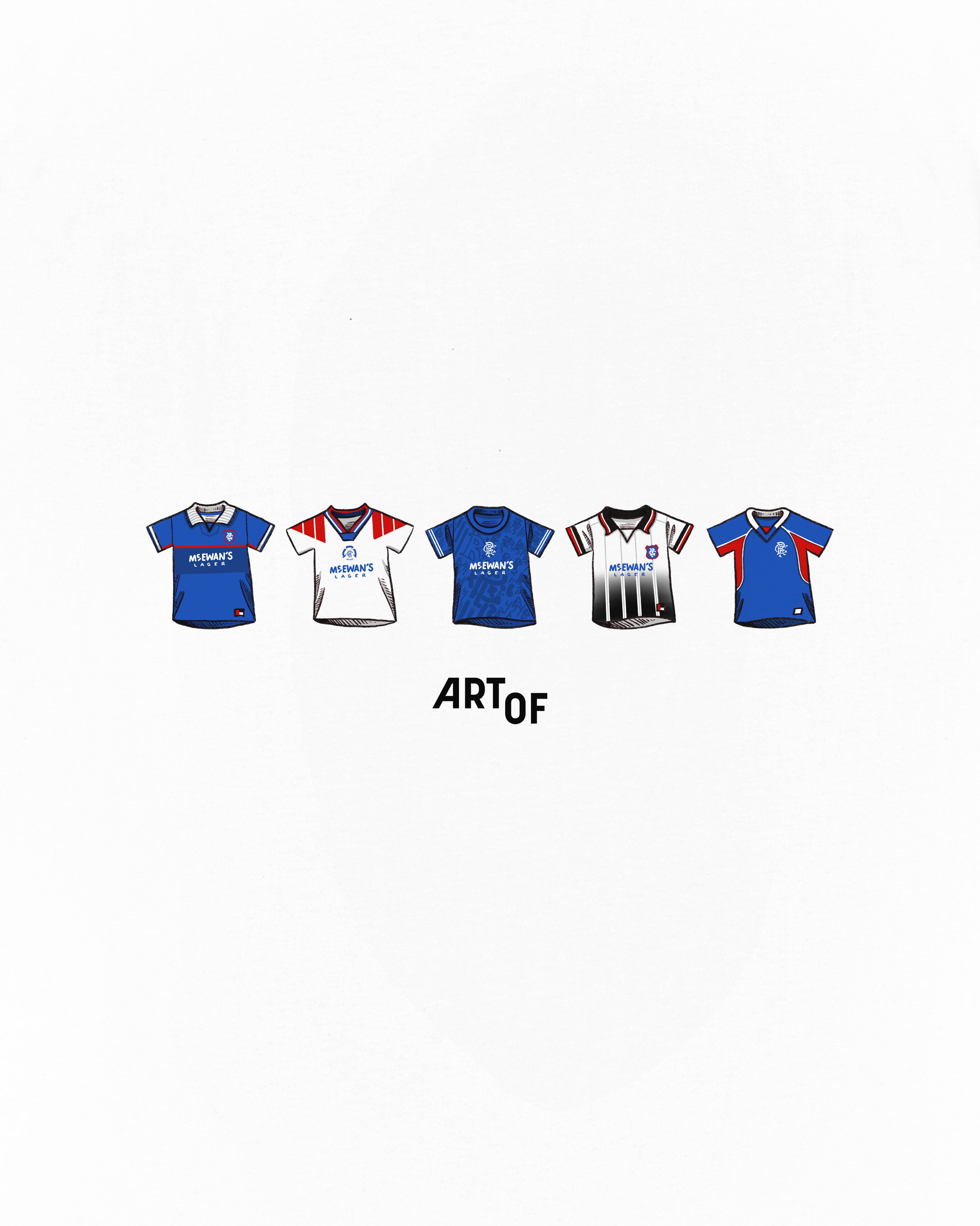 ART OF x Ranger Printed Classics Tee | White Graphic Football T-shirt