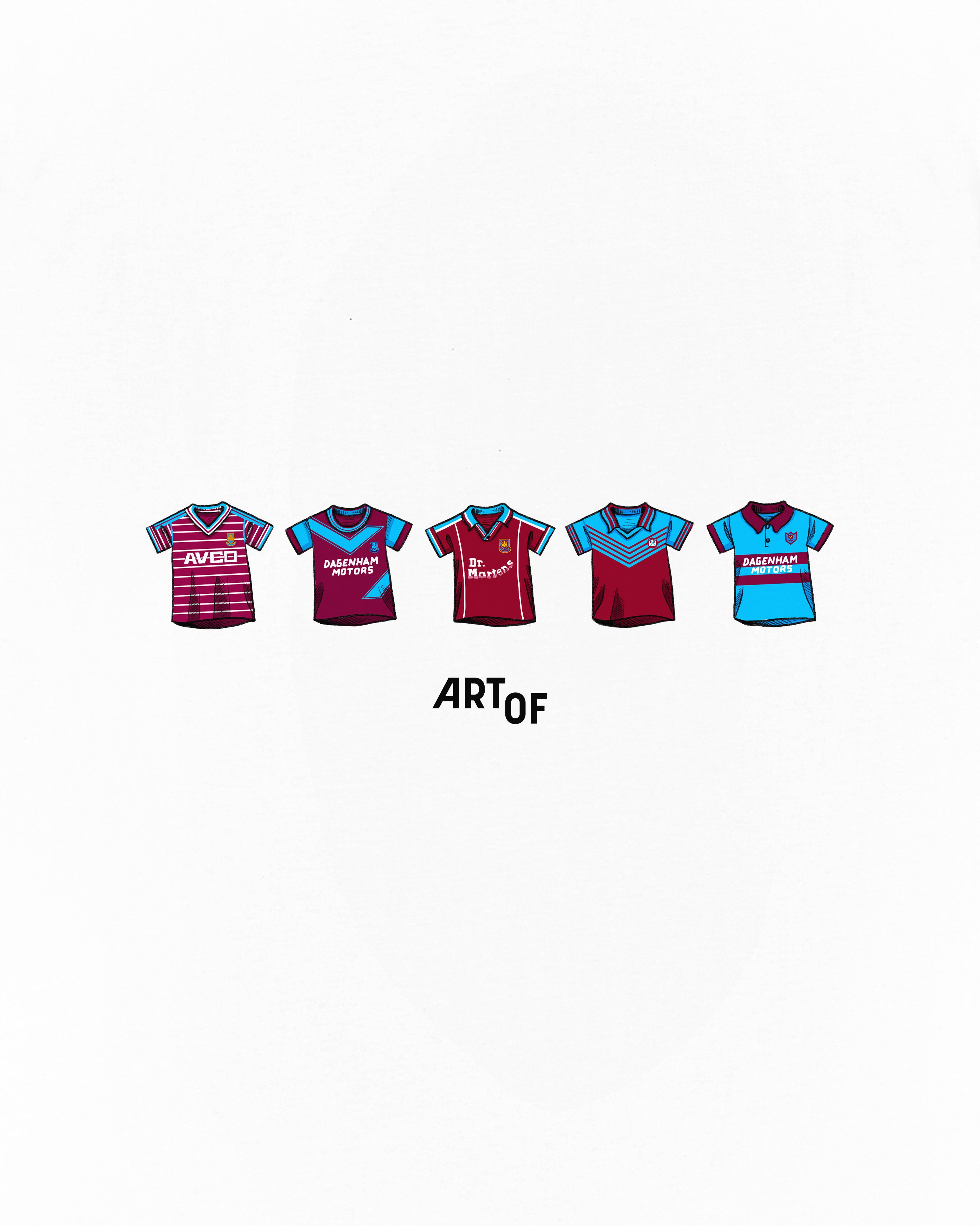 ART OF x West Ham Classics Tee | WHUFC White Graphic Football T-shirt