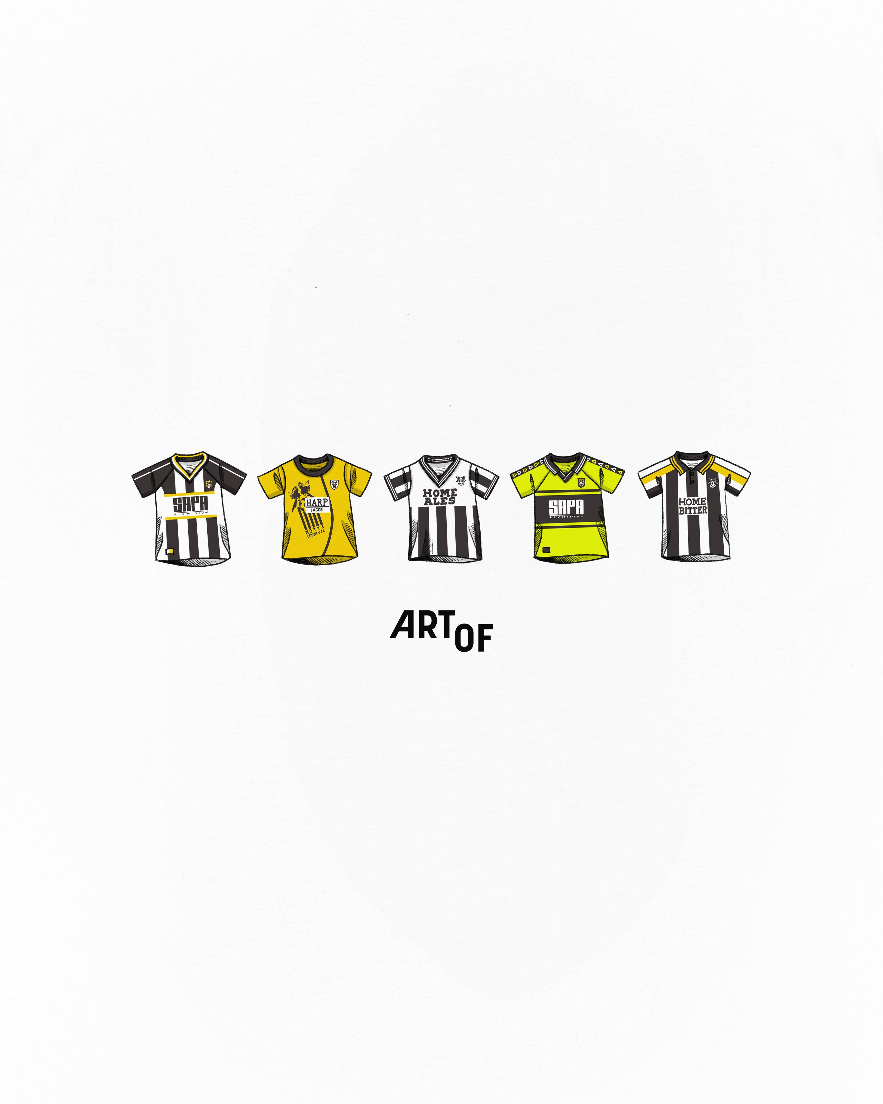 ART OF Notts County Classics Tee | NCFC White Graphic Football T-shirt