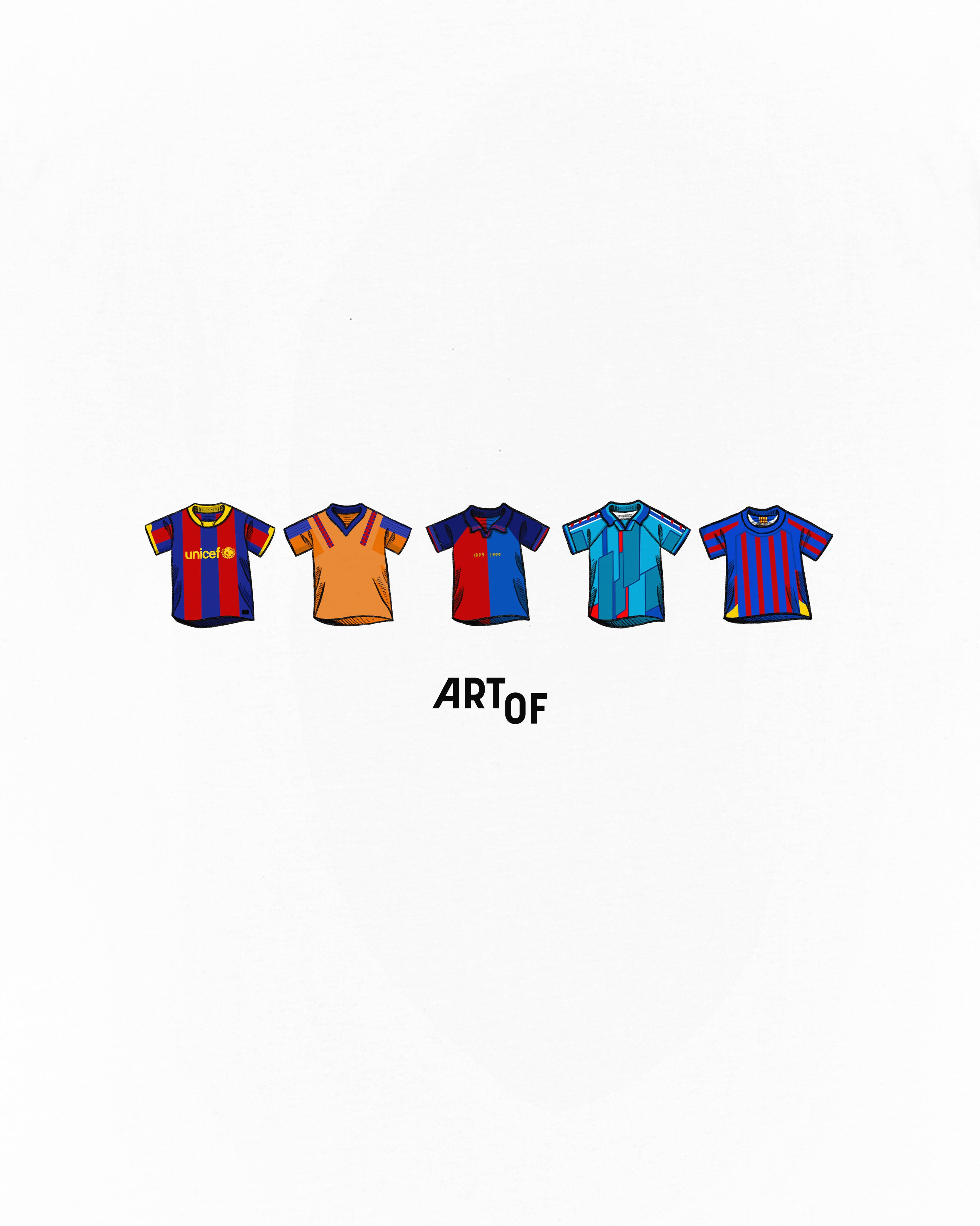 ART OF Barcelona Classics Tee | White Graphic Spanish Football T-shirt