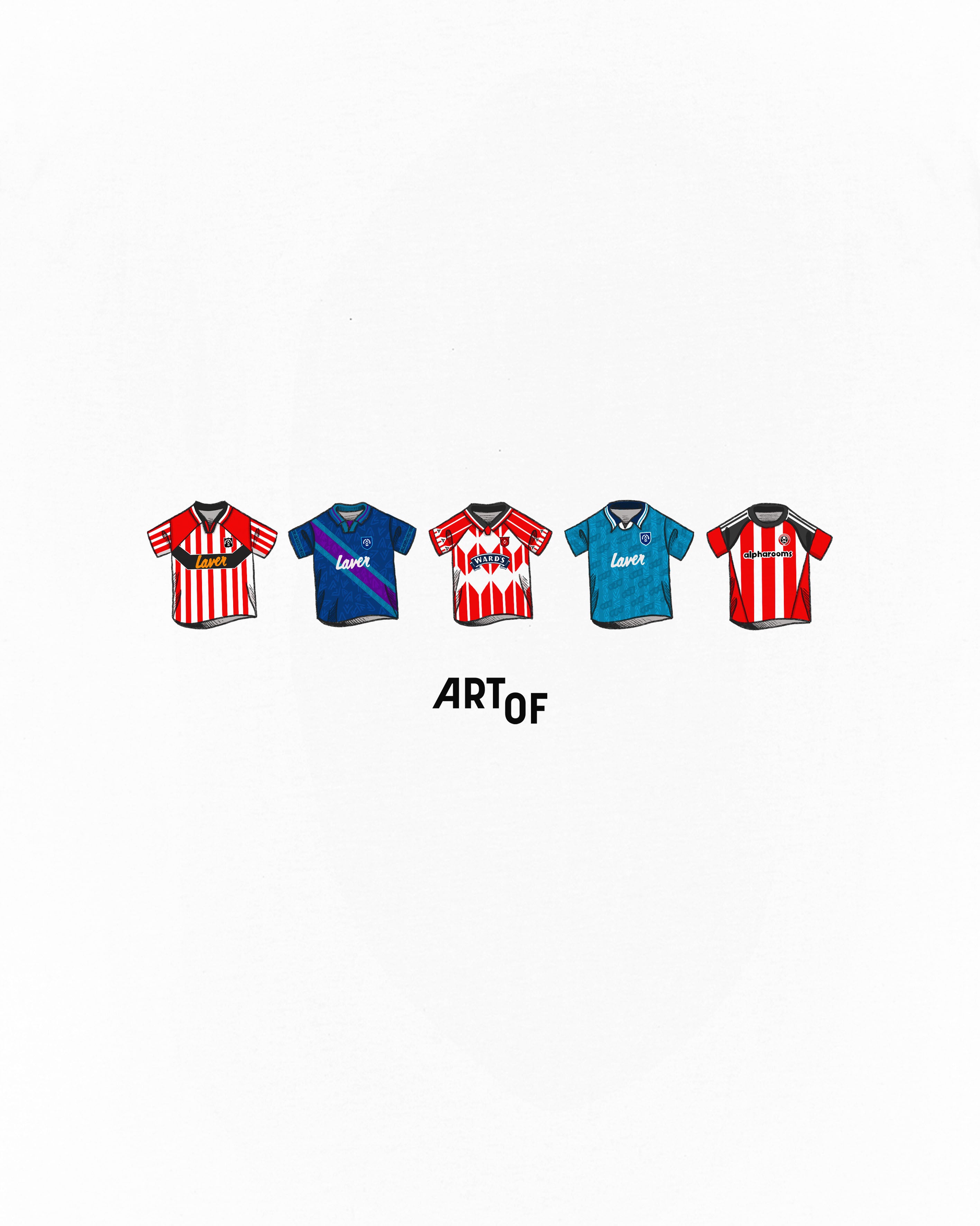 ART OF Sheffield United Classics | SUFC White Graphic Football T-shirt